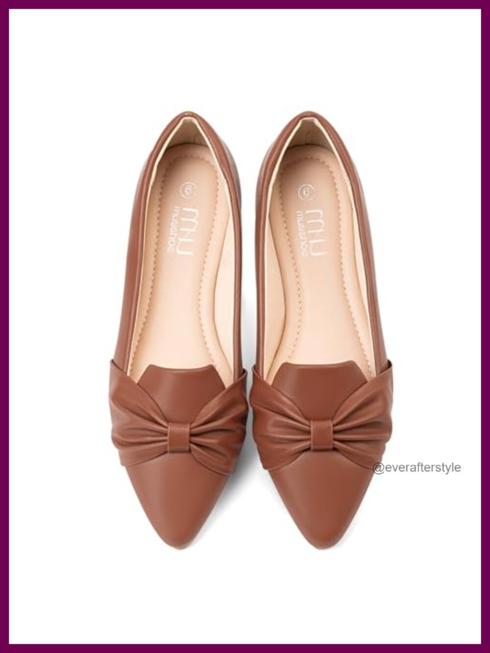Pointed Toe Slip On Flats Memory Foam Cushioned Comfort Dress Shoes
